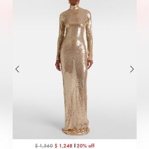 Never worn still w tags! NEW ARRIVALS ILKYAX OZEL size 40(8) sequins gold gown